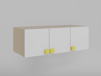 Антресоль на шкаф 3-х створчатый Клаксон без машинок (Белый/корпус Клен) в Уяре - uyar.mebel54.com | фото