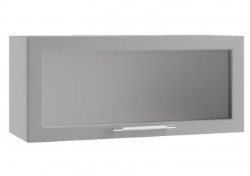 Барселона ШВГС 800 Шкаф верхний горизонтальный со стеклом (Голубой тик/корпус Белый) в Уяре - uyar.mebel54.com | фото