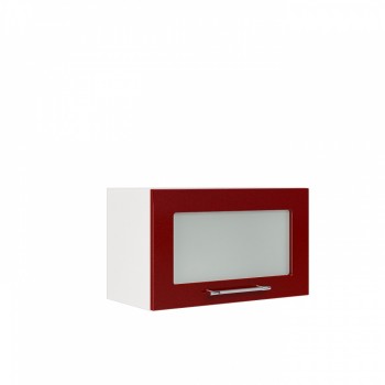 Бруклин ШВГС 600 Шкаф верхний горизонтальный со стеклом (Бетон белый/корпус Белый) в Уяре - uyar.mebel54.com | фото