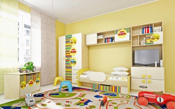 Детская комната Клаксон (Бежевый/корпус Клен) в Уяре - uyar.mebel54.com | фото