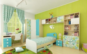 Детская комната Твит (Белый/Зеленый/корпус Клен) в Уяре - uyar.mebel54.com | фото