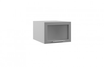 Гарда ГПГС 500 шкаф верхний горизонтальный глубокий со стеклом (Белый Эмалит/корпус Серый) в Уяре - uyar.mebel54.com | фото