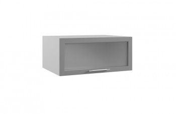 Гарда ГПГС 800 шкаф верхний горизонтальный глубокий со стеклом (Белый Эмалит/корпус Серый) в Уяре - uyar.mebel54.com | фото