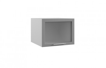 Гарда ГВПГС 600 шкаф верхний горизонтальный глубокий со стеклом высокий (Белый Эмалит/корпус Серый) в Уяре - uyar.mebel54.com | фото