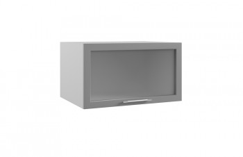 Гарда ГВПГС 800 шкаф верхний горизонтальный глубокий со стеклом высокий (Белый Эмалит/корпус Серый) в Уяре - uyar.mebel54.com | фото