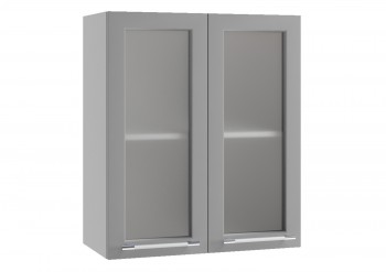 Гарда ПС 600 шкаф верхний со стеклом (Белый Эмалит/корпус Серый) в Уяре - uyar.mebel54.com | фото