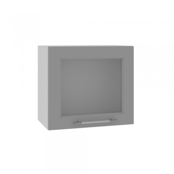 Гарда ВПГС 500 шкаф верхний горизонтальный со стеклом высокий (Белый Эмалит/корпус Серый) в Уяре - uyar.mebel54.com | фото