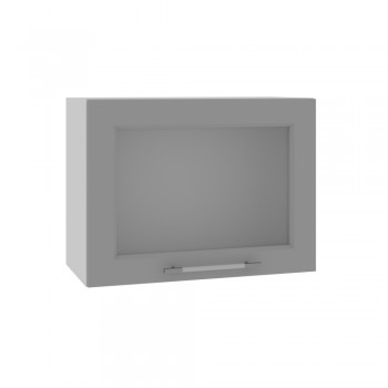 Гарда ВПГС 600 шкаф верхний горизонтальный со стеклом высокий (Белый Эмалит/корпус Серый) в Уяре - uyar.mebel54.com | фото