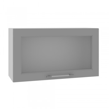 Гарда ВПГС 800 шкаф верхний горизонтальный со стеклом высокий (Белый Эмалит/корпус Серый) в Уяре - uyar.mebel54.com | фото