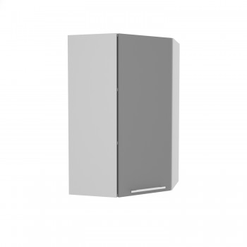 Гарда ВПУ 550 шкаф верхний угловой высокий (Белый Эмалит/корпус Серый) в Уяре - uyar.mebel54.com | фото