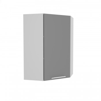 Гарда ВПУ 600 шкаф верхний угловой высокий (Белый Эмалит/корпус Серый) в Уяре - uyar.mebel54.com | фото