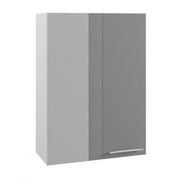 Гарда ВПУ 650 шкаф верхний угловой высокий (Белый Эмалит/корпус Серый) в Уяре - uyar.mebel54.com | фото