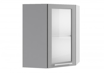 Гарда ВПУС 550 шкаф верхний угловой со стеклом Белый в Уяре - uyar.mebel54.com | фото