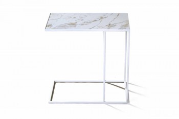Журнальный столик Stone 018 (Прямоугольный) Металл/Керамика 500 Белый в Уяре - uyar.mebel54.com | фото