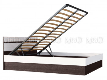 Ким кровать с подъемным механизмом 1,4 (Венге/белый глянец) в Уяре - uyar.mebel54.com | фото