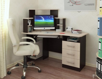 Компьютерный стол Каспер (венге/лоредо) в Уяре - uyar.mebel54.com | фото