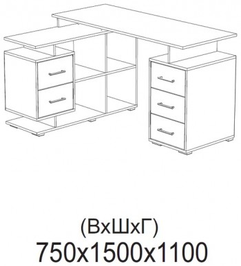 Компьютерный стол угловой СКМУ-3 белый в Уяре - uyar.mebel54.com | фото
