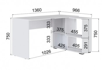 Компьютерный стол угловой СКМУ-4 белый в Уяре - uyar.mebel54.com | фото