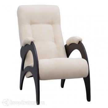 Кресло для отдыха Неаполь Модель 9 без лозы (Венге-эмаль/Ткань Ваниль Verona Vanilla) в Уяре - uyar.mebel54.com | фото
