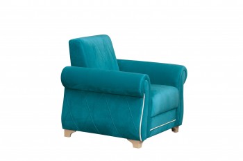 Кресло для отдыха "Порто" (велюр киви бирюза / микровельвет крем) в Уяре - uyar.mebel54.com | фото