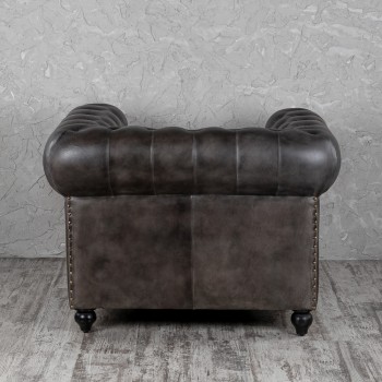 Кресло кожаное Лофт Честер (акация) в Уяре - uyar.mebel54.com | фото