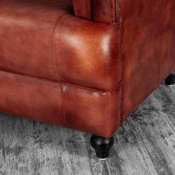 Кресло кожаное Лофт Честер-Нью (Коричневый) в Уяре - uyar.mebel54.com | фото