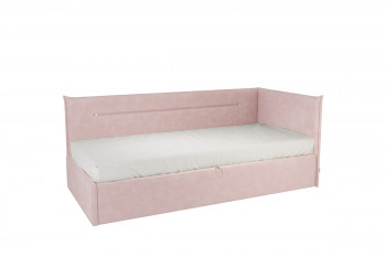 Кровать 0.9 Альба Тахта (Нежно-розовый велюр) в Уяре - uyar.mebel54.com | фото
