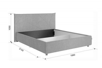 Кровать 1,6 Квест с подъемным механизмом (Топаз велюр) купить в Уяре - uyar.mebel54.com | фото