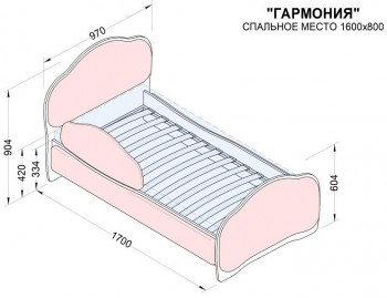 Кровать 160 Гармония 18 Бордовый (мягкий бортик) в Уяре - uyar.mebel54.com | фото