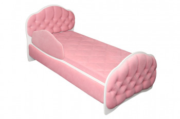 Кровать 160 Гармония 36 Светло-розовый (мягкий бортик) в Уяре - uyar.mebel54.com | фото