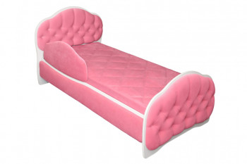 Кровать 160 Гармония 89 Розовый (мягкий бортик) в Уяре - uyar.mebel54.com | фото