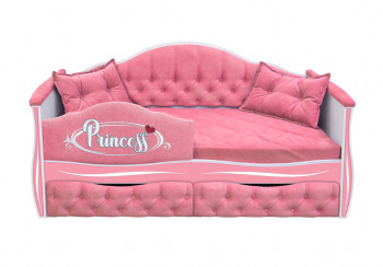 Кровать 160 серии Иллюзия 2 ящика 36 Розовый (мягкий бортик/подушки) в Уяре - uyar.mebel54.com | фото