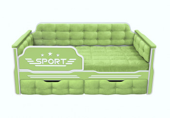 Кровать 160 серии Спорт 2 ящика 81 Фисташка (мягкие боковые накладки) в Уяре - uyar.mebel54.com | фото