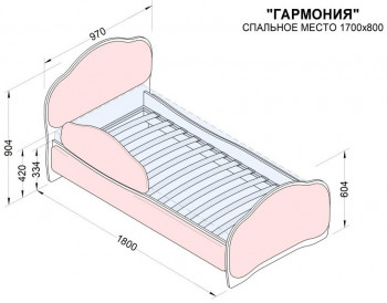 Кровать 170 Гармония 18 Бордовый (мягкий бортик) в Уяре - uyar.mebel54.com | фото