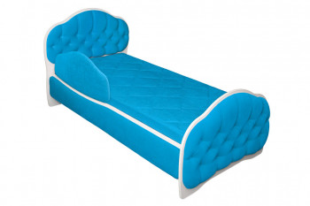Кровать 170 Гармония 84 Ярко-голубой (мягкий бортик) в Уяре - uyar.mebel54.com | фото