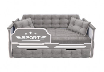 Кровать 170 серии Спорт 1 ящик 45 Серый (подушки) в Уяре - uyar.mebel54.com | фото