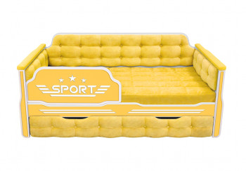 Кровать 170 серии Спорт 1 ящик 74 Жёлтый (мягкие боковые накладки) в Уяре - uyar.mebel54.com | фото