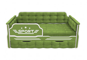 Кровать 170 серии Спорт 1 ящик 76 Зелёный (мягкие боковые накладки) в Уяре - uyar.mebel54.com | фото