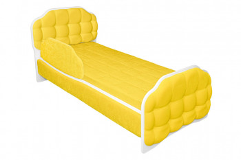 Кровать 180 Атлет 74 жёлтый (мягкий бортик) в Уяре - uyar.mebel54.com | фото