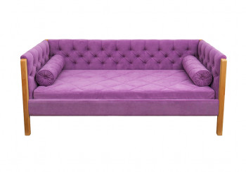 Кровать 180 серии Леди  32 Фиолетовый (подушка валик) в Уяре - uyar.mebel54.com | фото