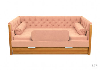 Кровать 180 серии Леди + ящик 15 Бледно-розовый (мягкий бортик/подушка валик) в Уяре - uyar.mebel54.com | фото