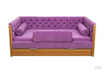 Кровать 180 серии Леди + ящик 32 Фиолетовый (мягкий бортик/подушка валик) в Уяре - uyar.mebel54.com | фото
