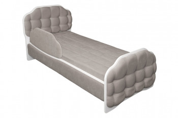 Кровать 190 Атлет Lux 96 Серый (мягкий бортик) в Уяре - uyar.mebel54.com | фото