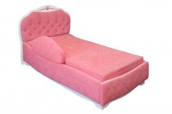 Кровать 190 Гармония Lux 36 Розовый (мягкий бортик) в Уяре - uyar.mebel54.com | фото
