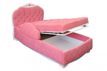 Кровать 190 Гармония Lux 67 Светло-фиолетовый (мягкий бортик) в Уяре - uyar.mebel54.com | фото