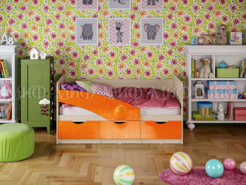Кровать Бабочки 1,6м (Оранжевый металлик) в Уяре - uyar.mebel54.com | фото