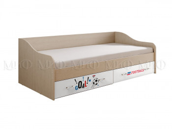 Кровать Boy Вега 0,9 м (Дуб беленый/Белый глянец/фотопечать) в Уяре - uyar.mebel54.com | фото