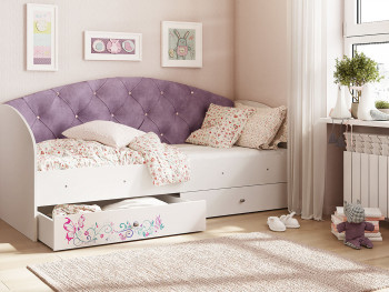Кровать детская Эльза Белый/Фиолетовый в Уяре - uyar.mebel54.com | фото