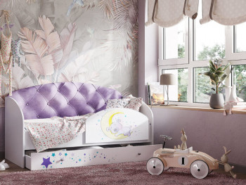 Кровать детская Звездочка Белый/Фиолетовый в Уяре - uyar.mebel54.com | фото