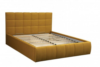Кровать "Диана" ш. 1400 (Н=1010мм) (жаккард горчица) в Уяре - uyar.mebel54.com | фото